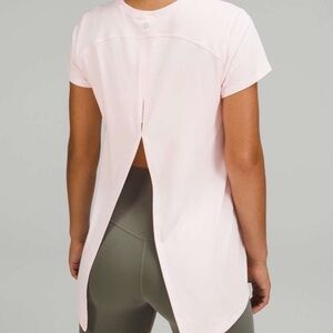 Lululemon Modal Open Up Tie Back T-Shirt in Strawberry Milkshake
